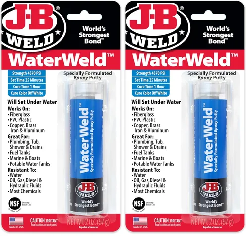 Miniatura 8 de J-B Weld 8277 2-Oz. Masilla Epoxi Waterweld Auto, 0, 2 onza, Blancuzco