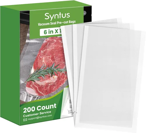 Miniatura 10 de Syntus - 200 bolsas de sellado al vacío de un cuarto de galón, 8 x 12 pulgadas para sellar comida, grado comercial, sin BPA, bolsas de sellado