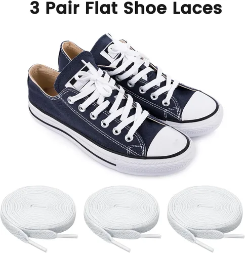 Miniatura 2 de Auihiay 3 pares de cordones planos de 31 a 63 pulgadas, cordones para zapatos deportivos, patines, lona, zapatos para botas