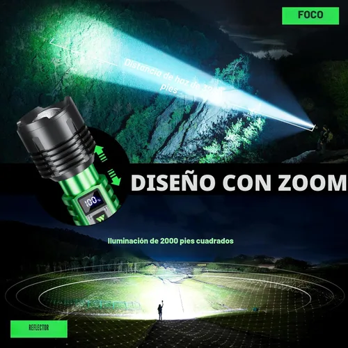Miniatura 4 de WdtPro Linternas LED recargables de alto lúmenes, linterna recargable súper brillante de 90000LM con pantalla LCD, 5 modos y potente linterna