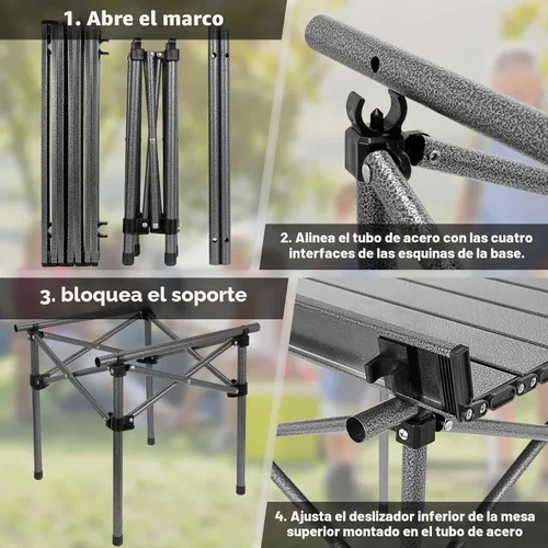 Miniatura 5 de Mesa de camping plegable Opliy, mesa portátil para 1-2 personas - Mesa plegable ligera con bolsa de transporte para camping, senderismo, picnics