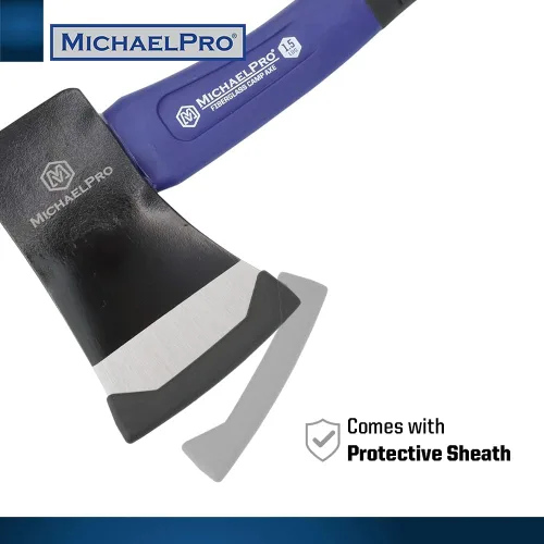 Miniatura 4 de MichaelPro MP004004 - Hacha de campamento 1.5 libras, 13.5 pulgadas Mango de fibra de vidrio absorbente de impactos Hacha de campamento