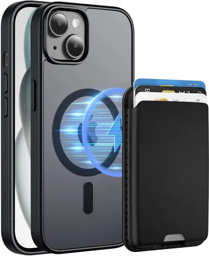 Miniatura 62 de Funda magnética para iPhone 12 Pro Max, cartera magnética desmontable con soporte para tarjetas, [compatible con MagSafe] grado militar, a prueba