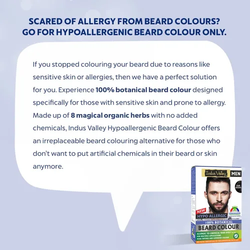 Miniatura 5 de Indus Valley 100% botánica Hypo Allergic - Color de barba para hombres (marrón oscuro)
