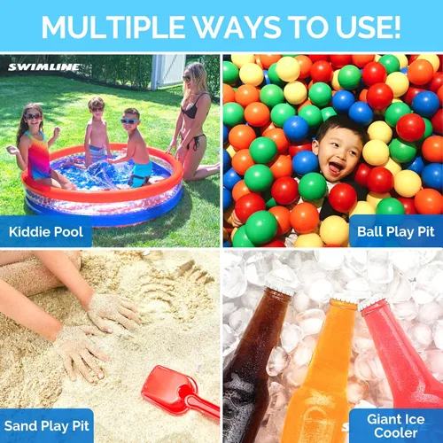 Miniatura 3 de SWIMLINE Americana - Piscina para niños de 3 anillos de 60 x 12 pulgadas, para niños y adultos, piscina de pelota y arena para exteriores
