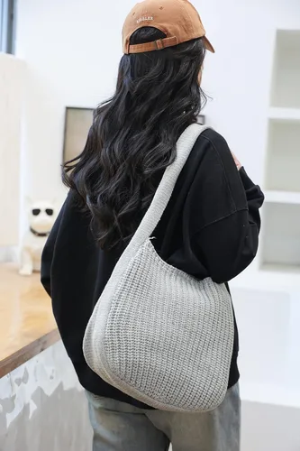 Miniatura 32 de ENBEI Bolsos de hombro para mujer Bolsos de ganchillo Bolso de punto grande Bolso de mano estético para la escuela lindo Bolsas de mano Bolsa