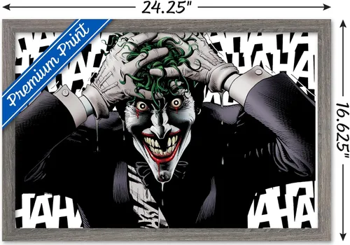Miniatura 3 de Trends International DC Comics The Joker - Póster de pared loco, 14.725 x 22.375 pulgadas, versión enmarcada de madera de granero