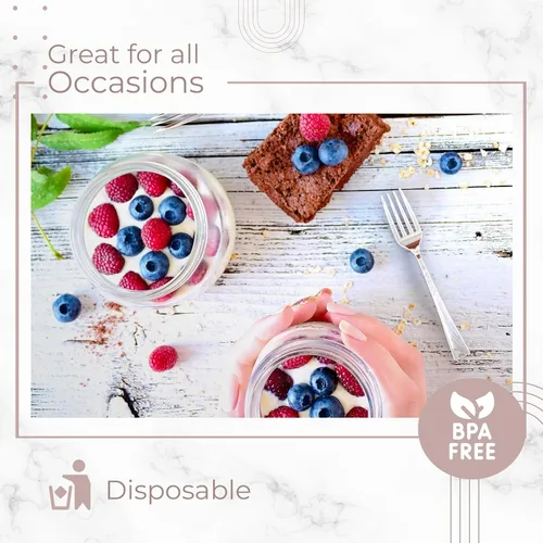 Miniatura 3 de Exquisite Mini tenedores de plástico 100CT cubiertos de alta calidad plata aspecto similar a plástico resistente degustación postre tenedores