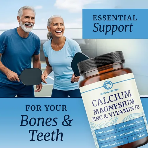 Miniatura 7 de Suplemento de Calcio, Magnesio, Zinc y D3 Huesos Fuertes, Dientes Saludables y Apoyo Inmune Calcio Citrato, Magnesio y Zinc con Vitamina D3