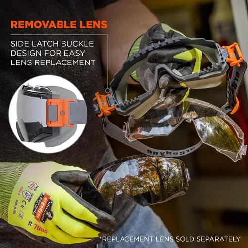 Miniatura 5 de Ergodyne Skullerz MODI - Gafas de seguridad protectoras OTG, ventilación indirecta, antiniebla, resistentes a los arañazos