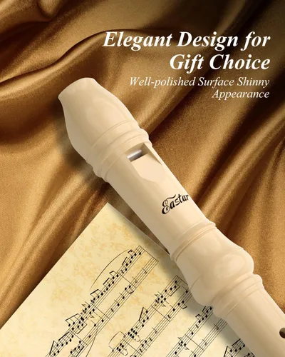 Miniatura 2 de Eastar Grabadora soprano para principiantes y niños, estilo barroco, grabador de llaves C, instrumento ABS clásico de 3 piezas con kit de limpieza