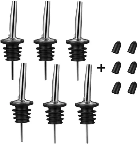 Miniatura 9 de 12 vertedores de botellas de licor con peso, boquilla de aceite de oliva abatible automática, boquilla dispensadora de aceite de oliva de acero