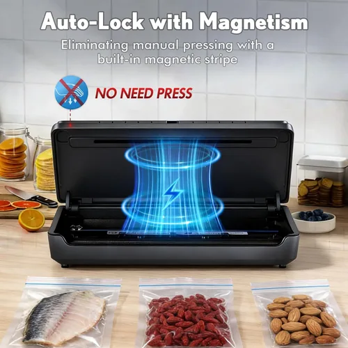 Miniatura 4 de Sellador al vacío para alimentos 90Kpa Potente máquina de sellado al vacío 7 en 1 modos con bolsa de almacenamiento de frescura Potente