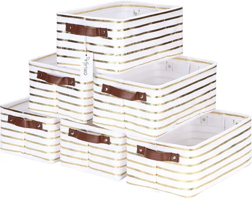 Miniatura 7 de Hinwo 31L Bolsas de almacenamiento grandes, organizadores de armario y almacenamiento, cestas de estante, cestas de almacenamiento plegables