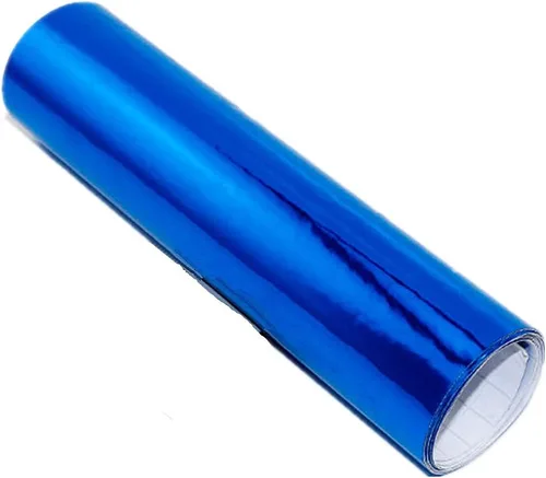 Moyishi Adhesivo de vinilo azul espejo cromado de 12 x 60 pulgadas, lámina de película azul, autoadhesiva