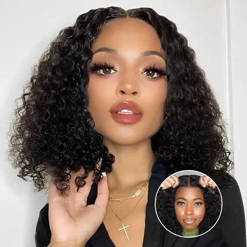 Miniatura 10 de Peluca Bob sin pegamento de llevar y usar cabello humano liso, 6x4 precortada con encaje HD sin pegamento, prearrancada, pelucas con cierre frontal