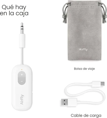 Miniatura 9 de Twelve South AirFly SE Adaptador de transmisor de audio inalámbrico Bluetooth para AirPods/auriculares, batería de más de 20 horas, funciona