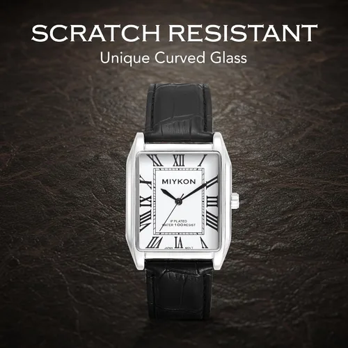 Miniatura 9 de Miykon Vintage Watches for Men Classic Tank Square Analog Watch with Genuine Leather Wrist Strap, Mens Dress Watches Japanese Quartz, Waterproof
