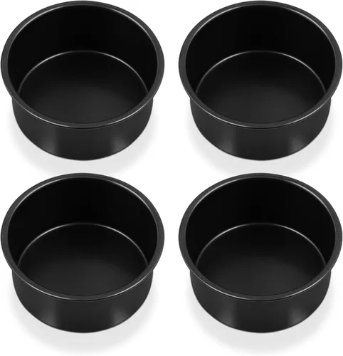 Miniatura 11 de P&P CHEF - Juego de moldes para pasteles antiadherentes de 6 pulgadas, 2 piezas, moldes redondos para hornear pasteles para tier smash, no tóxicos