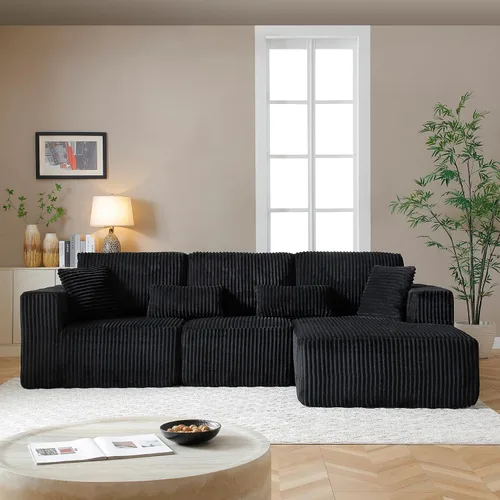 Miniatura 24 de Sofás seccionales de nube deshuesada de 95 pulgadas para sala de estar, cómodo y esponjoso sofá de espuma viscoelástica en forma de L, sofá modular
