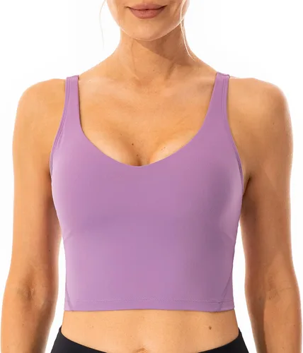 Sujetador Lavento de línea larga, de deporte, para yoga, tipo camiseta integrada al sujetador