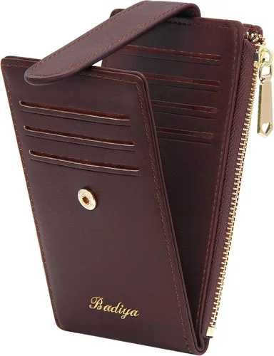 Badiya Tarjetero para mujeres con RFID, carteras delgadas, plegables, tarjetero multifuncional, monedero