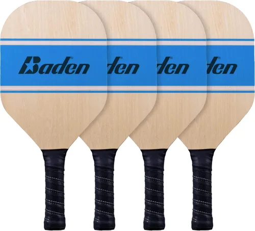 Miniatura 2 de Baden Juego de 4 redes cuadradas portátiles de pickleball - Redes y postes de 20 x 20 pies, 3 bolas, 4 paletas de madera, 2 piezas de tiza y 1 bolsa