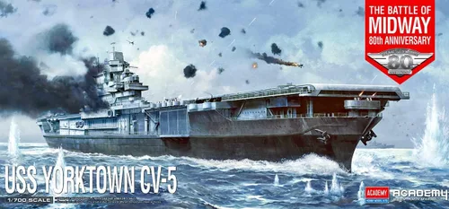 Miniatura 7 de Academy 14229 1/700 US Navy Aircraft Carrier CV-5 Yorktown Operation Midway Modelo de plástico