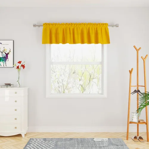 Miniatura 26 de UPOPO Cortinas de Niveles Beige Sobre Fregadero con Textura de Lino para Ventana de Cocina de 16 Pulgadas de Largo Caravana Privacidad Pequeñas