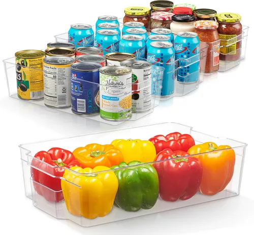 Cheer Collection Contenedores organizadores transparentes para refrigerador, sin BPA, para despensa, refrigerador, herramientas y gabinetes, 12.5