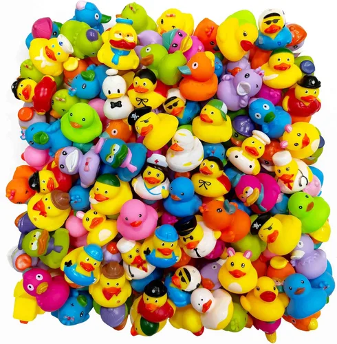 Arttyma Patos de Goma al Por Mayor, Surtido de Patitos para Flotar en Jeeps, Juguetes de Baño de Pato para Fiestas (Paquete de 50)