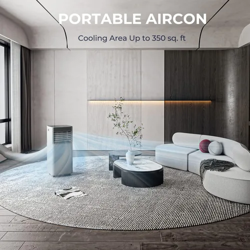 Miniatura 5 de COSTWAY Aire acondicionado portátil, espacios de 10000BTU de hasta 350 pies cuadrados, con control remoto, temporizador de 24 horas y kit de Gris