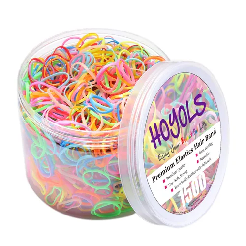 Miniatura 8 de HOYOLS Mini ligas elásticas para el pelo para niños pequeños, bandas de goma para coleta de caballo, para bebés y niñas (multicolor), TPU 1500 6.