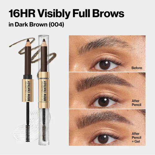 Miniatura 9 de Revlon ColorStay Brow Fantasy, lápiz de polvo para cejas todo en uno con gel transparente moldeador, gel infundido con pantenol, a prueba de Marrón