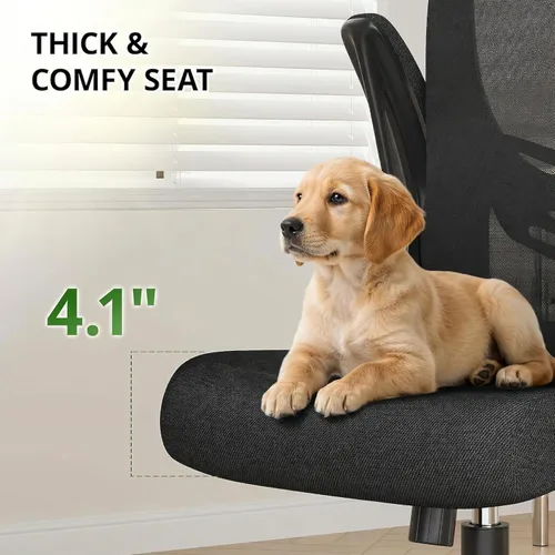 Miniatura 5 de Kechen Silla de oficina con reposabrazos giratorios, malla de respaldo alto y diseño transpirable de silla de escritorio para computadora, soporte