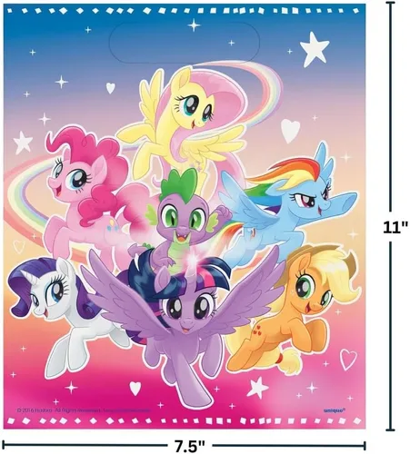 Miniatura 2 de Unique Colorful & Vibrant My Little Pony Loot Bags (8 piezas) – Material de primera calidad, tamaño perfecto para recuerdos de fiesta, ideal