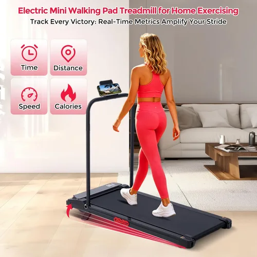 Miniatura 5 de Walking Pad with Incline and Handle Bar, 3.0HP Electric Protable Mini Walking Pad Treadmills for Home Small Space, Small Treadmill for Exercising