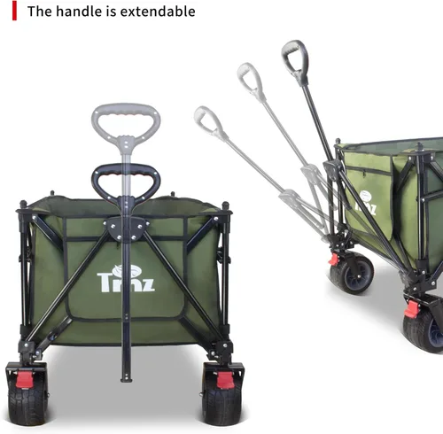 Miniatura 5 de TMZ Carro plegable de 445L extra grande para exteriores, carritos de servicio pesado plegables con ruedas grandes todo terreno, toldo y frenos