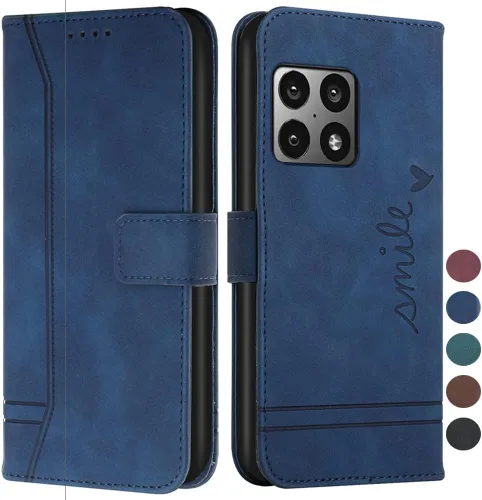Miniatura 10 de Funda tipo cartera para OnePlus 10 Pro, OnePlus 10 Pro con tarjetero de cuero con función atril, protección completa magnética compatible