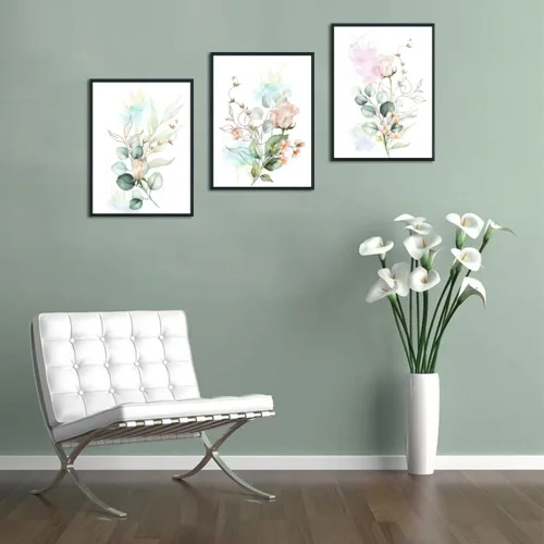 Miniatura 6 de Enartly Cuadros de flores, arte para pared, minimalista, simple, lienzo minimalista y simple, pinturas de plantas botánicas de eucalipto