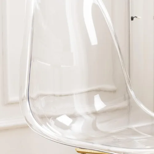 Miniatura 6 de Silla de escritorio de acrílico transparente, moderna, pequeña, con ruedas, linda silla de plástico sin brazos, silla de plástico Lucite