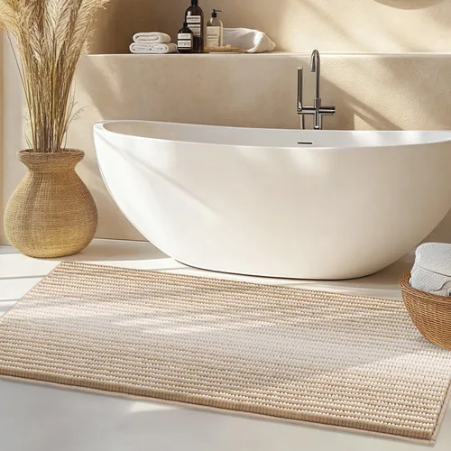 Miniatura 12 de Alfombras de Baño Grandes Antideslizantes de Chenilla - Alfombra de Baño para Ducha Suave Absorbente de Agua - Alfombra de Baño Delante de Bañera