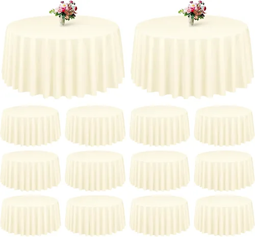 Miniatura 144 de Showgeous Paquete de 4 manteles rectangulares de poliéster de 60 x 102 pulgadas, resistentes a las arrugas, lavables, para bodas, mesas de comedor