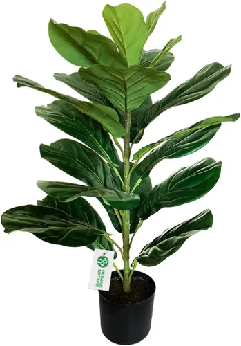 Árbol de higuera de hoja de violín artificial y ficus de lira para decoración de oficina en el hogar, 30 pulgadas