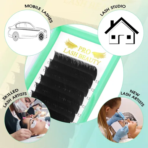 Miniatura 8 de Extensiones de pestañas “Easy Fan” de volumen DD-0.05-9-16, extensiones que se abren rápidamente, grosor de 03 .05 .07 .10, extensiones de pestañas