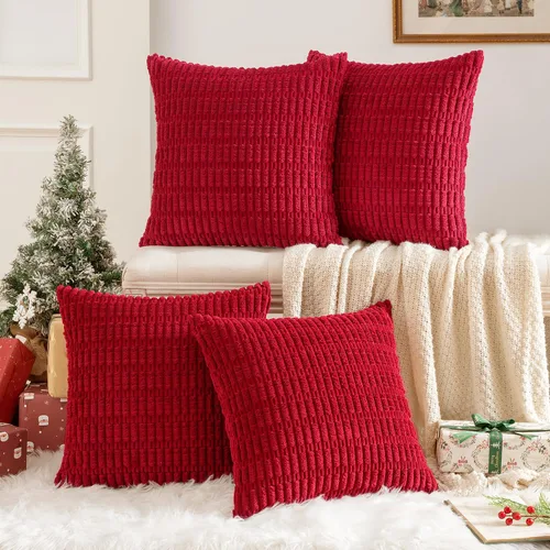 Miniatura 27 de MIULEE Juego de 4 fundas de almohada decorativas de pana estilo bohemio de primavera de 18 x 18 pulgadas para sofá, sala de estar, sofá y cama