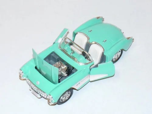 Miniatura 2 de Maisto 1957 Chevy Corvette Convertible, Turquesa Edición Especial 31275-1/24 Escala Diecast Modelo Modelo de Juguete