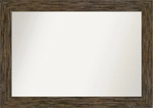 Miniatura 51 de Amanti Art Espejo personalizado, espejo de baño marrón Fencepost, espejo de pared o espejo de tocador de baño sobre el fregadero (27 x 27 pulgadas)