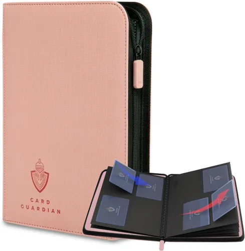 Miniatura 10 de Card Guardian - Carpeta de tarjetas de 4 bolsillos para 160 tarjetas (negra) Cierre de cremallera y bolsillos de carga lateral Compatible