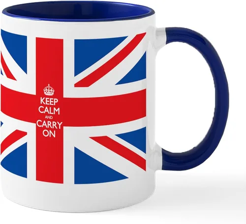 Miniatura 67 de CafePress Born American, British By Hea Taza de café de cerámica de 11 oz (11.0 fl oz)